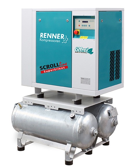 RENNER SCROLL-Kompressor SLD-S 3,7 mit 2 x 90 Liter Druckluftbehälter